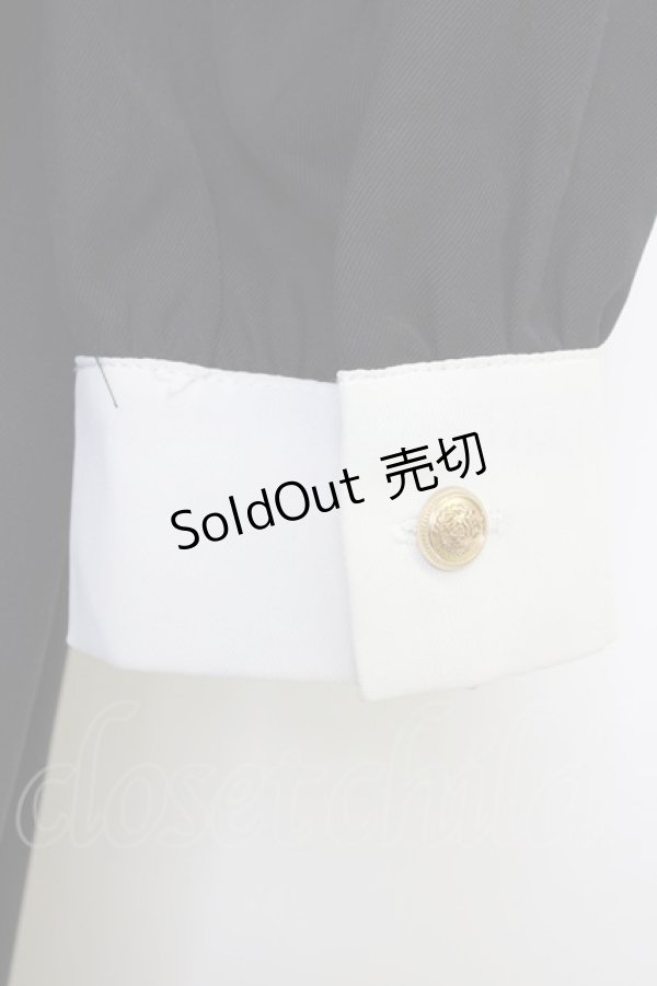 画像3: axes femme / 襟デザイン連釦バイカラーワンピース  黒Ｘ白 T-26-04-04-013-AX-OP-SA-ZT (3)