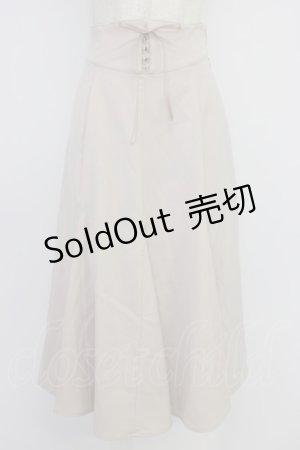 画像: an another angelus / フロントレースアップナローフレアースカート  生成り T-26-04-04-014-CA-SK-SA-ZT