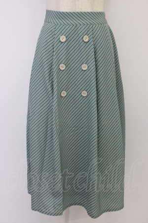画像: Fi.n.t / キャンディストライプダブル釦スカート  ミント T-26-04-04-016-CA-SK-SA-ZT