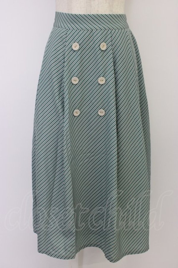 画像1: Fi.n.t / キャンディストライプダブル釦スカート  ミント T-26-04-04-016-CA-SK-SA-ZT (1)
