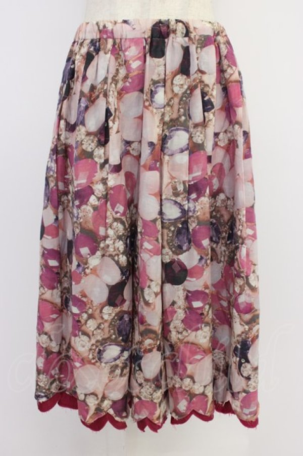 画像1: Jane Marple Dans Le Salon / ジュエリー柄スカラップスカート  パープル T-26-04-10-027-JM-SK-SA-ZT (1)