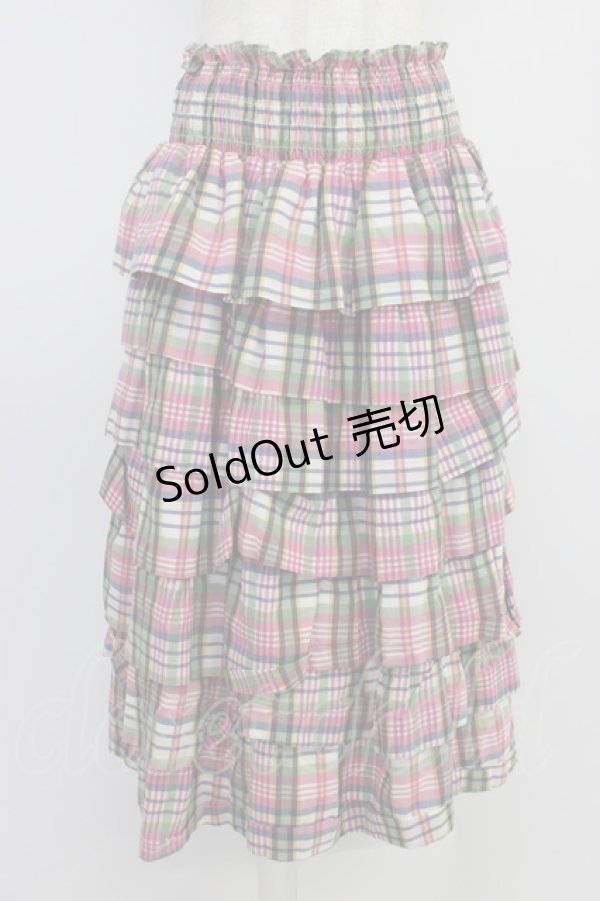 画像1: Jane Marple Dans Le Salon / チェック段々スカート  ピンクチェック T-26-04-10-028-JM-SK-SA-ZT (1)