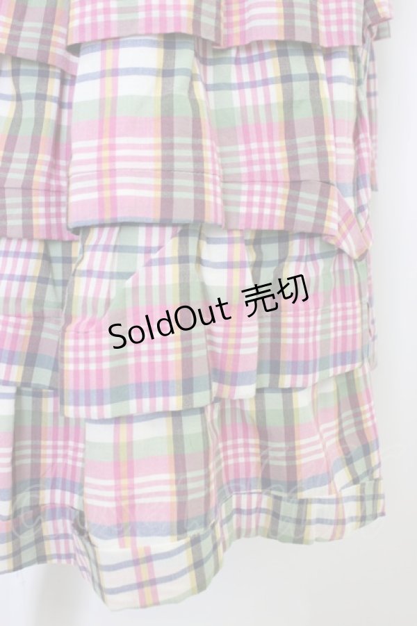 画像3: Jane Marple Dans Le Salon / チェック段々スカート  ピンクチェック T-26-04-10-028-JM-SK-SA-ZT (3)