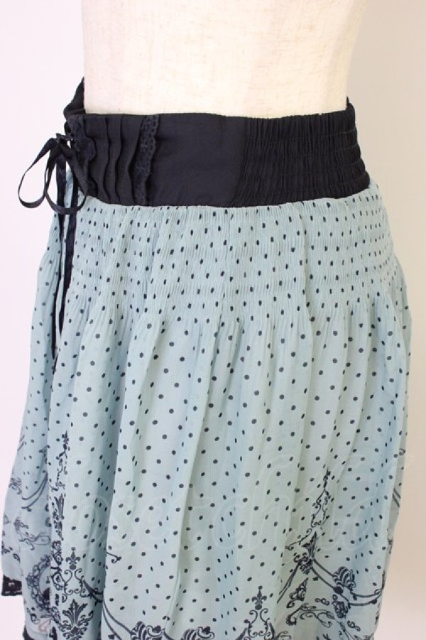 画像3: axes femme / アリス柄スカート  サックスＸネイビー T-26-04-10-029-AX-SK-SA-ZT (3)