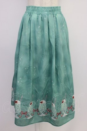 画像: axes femme / クリームソーダ柄スカート  ミント T-26-04-10-030-AX-SK-SA-ZT