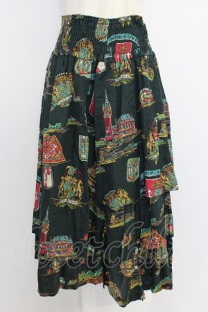 画像: Jane Marple Dans Le Salon / 総柄スカート  黒 T-26-04-10-034-JM-SK-SA-ZT