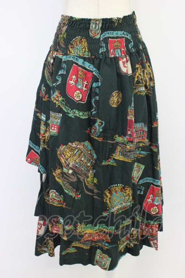 画像2: Jane Marple Dans Le Salon / 総柄スカート  黒 T-26-04-10-034-JM-SK-SA-ZT (2)