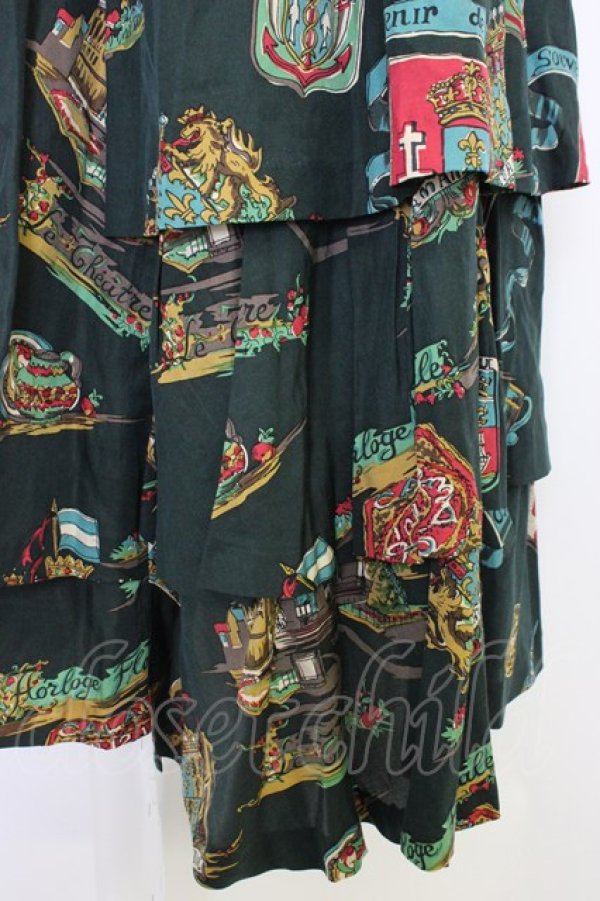 画像4: Jane Marple Dans Le Salon / 総柄スカート  黒 T-26-04-10-034-JM-SK-SA-ZT (4)