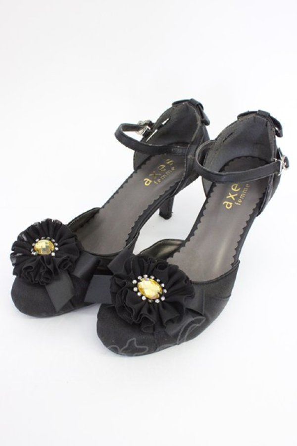 画像1: axes femme / ビジューパンプス S ブラック T-26-04-10-037-AX-SH-SA-ZT (1)