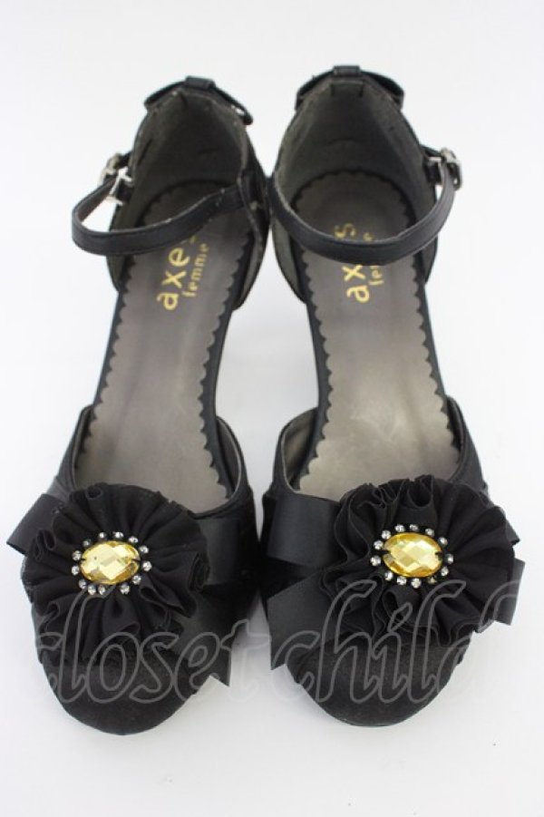 画像4: axes femme / ビジューパンプス S ブラック T-26-04-10-037-AX-SH-SA-ZT (4)