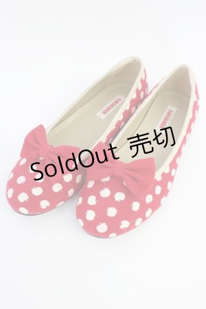 画像: SWIMMER / りんご柄シューズ M 赤Ｘ白 T-26-04-10-038-EL-SH-SA-ZT