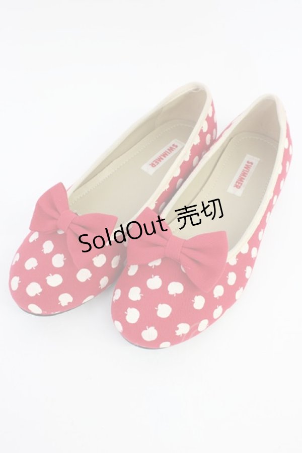 画像1: SWIMMER / りんご柄シューズ M 赤Ｘ白 T-26-04-10-038-EL-SH-SA-ZT (1)