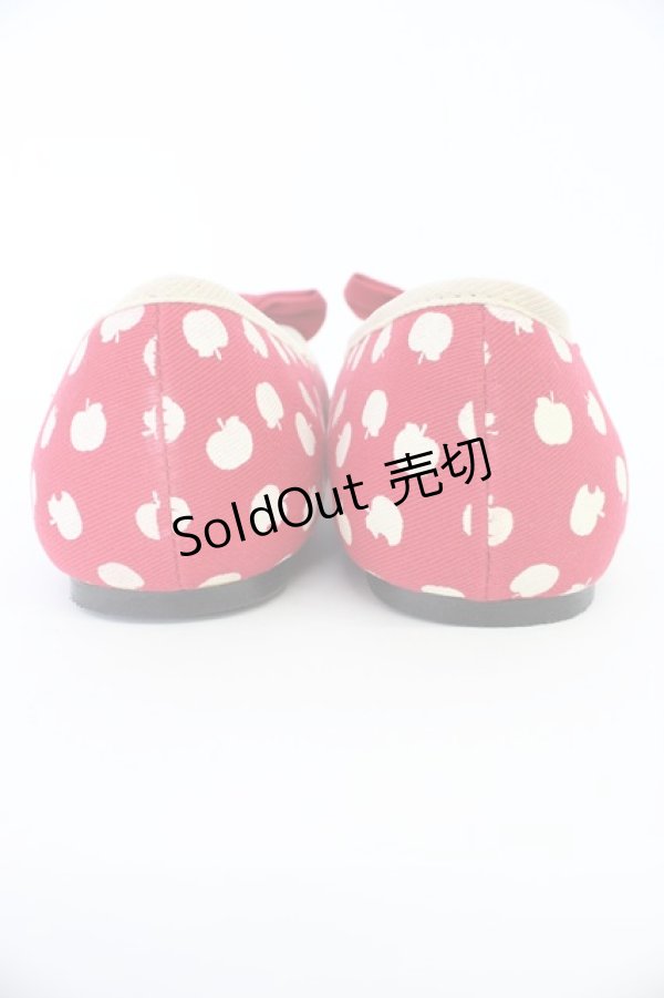 画像2: SWIMMER / りんご柄シューズ M 赤Ｘ白 T-26-04-10-038-EL-SH-SA-ZT (2)