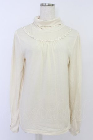 画像: axes femme / ハイネックパールヨークカットソー M キナリ T-26-04-10-006-AX-TO-SA-ZT