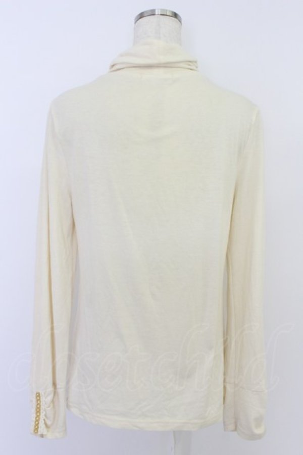 画像2: axes femme / ハイネックパールヨークカットソー M キナリ T-26-04-10-006-AX-TO-SA-ZT (2)