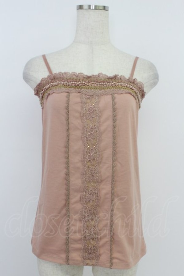 画像1: axes femme / パール&ブレードキャミソール M ピンク T-26-04-10-007-AX-TO-SA-ZT (1)