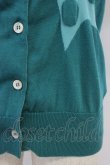 画像4: Jane Marple / ドットリボン半袖カーディガン  グリーン T-26-04-10-010-JM-TO-SA-ZT (4)
