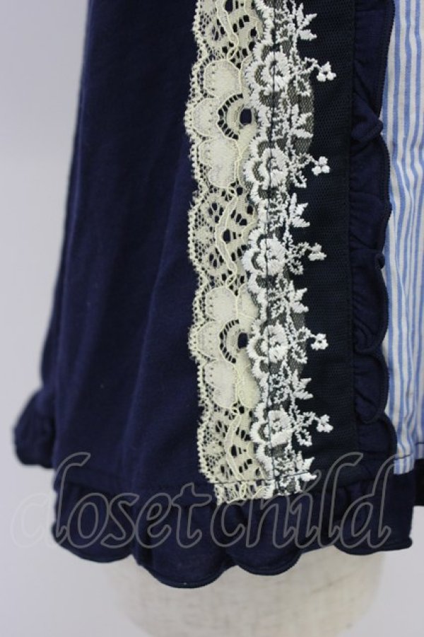 画像5: axes femme / ストライプレースUPプルオーバー M ネイビー T-26-04-10-011-AX-TO-SA-ZT (5)