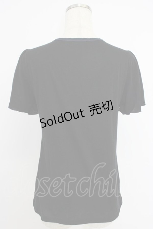 画像2: axes femme / 刺繍&レース半袖プルオーバー M ブラック T-26-04-10-012-AX-TO-SA-ZT (2)