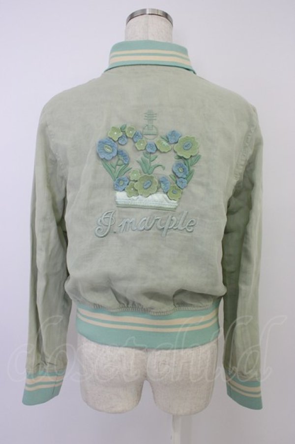 画像2: Jane Marple / フラワークラウンブルゾン  サックス T-26-04-10-013-JM-JA-SA-ZT (2)