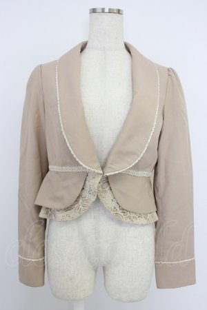 画像: axes femme / 裾レースジャケット M ベージュ T-26-04-10-014-AX-JA-SA-ZT