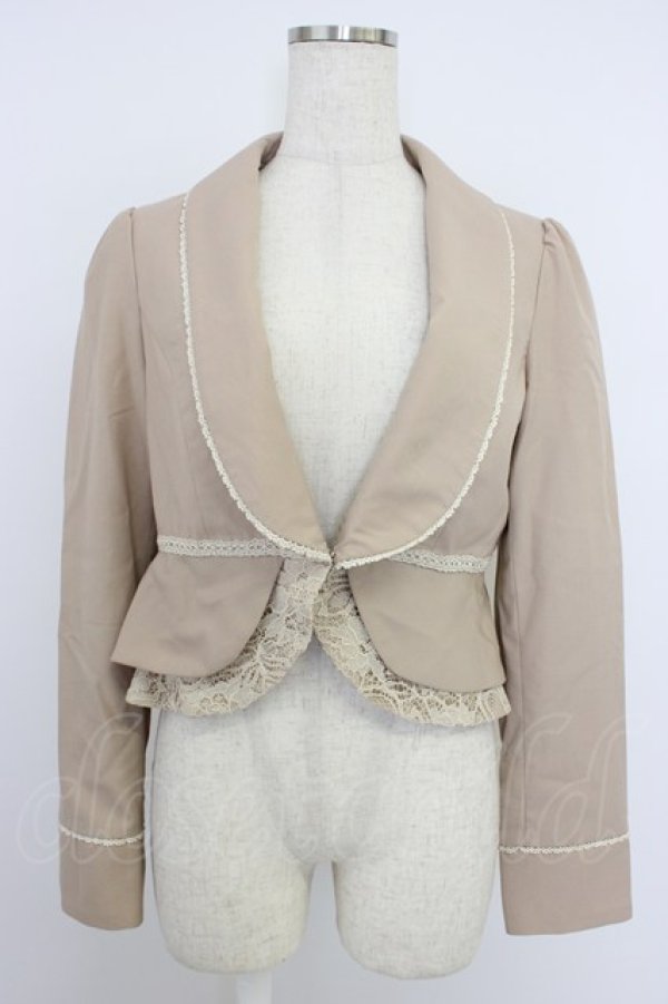 画像1: axes femme / 裾レースジャケット M ベージュ T-26-04-10-014-AX-JA-SA-ZT (1)