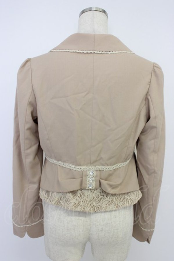 画像2: axes femme / 裾レースジャケット M ベージュ T-26-04-10-014-AX-JA-SA-ZT (2)