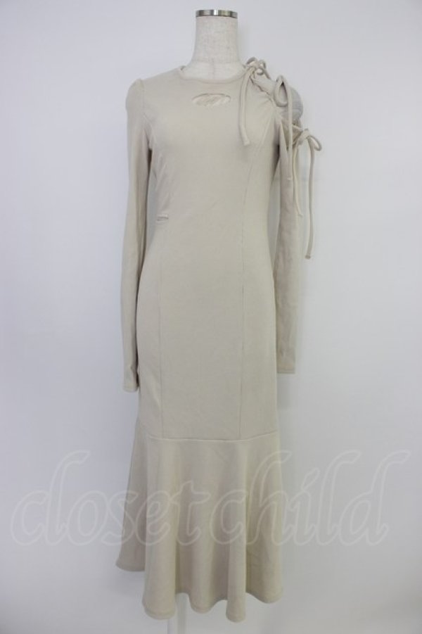 画像1: EATME / リボンカットアウトマーメイドワンピース F ベージュ T-26-04-10-017-LO-OP-SA-ZT (1)