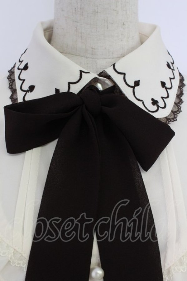 画像4: axes femme / トランプアイコン刺繍ブラウス M キナリ T-26-04-10-002-AX-BL-SA-ZT (4)