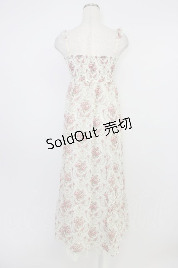 画像2: axes femme / 釦開き総バラ柄ロングワンピース M アイボリー T-26-04-10-019-AX-OP-SA-ZT (2)