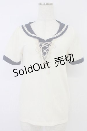 画像: axes femme / セーラーカラー風デザイントップス M キナリ T-26-04-10-003-AX-TO-SA-ZT