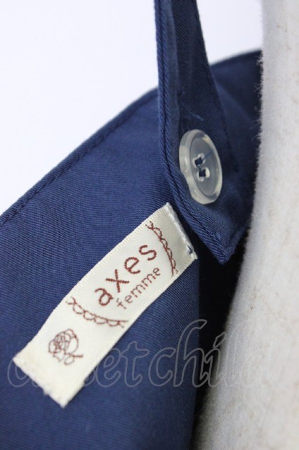 画像3: axes femme / サス付きハイウエストスカート M ネイビー T-26-04-10-021-AX-SK-SA-ZT (3)