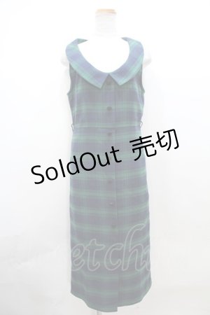 画像: 【SALE】an another angelus / 衿付チェックストレートジャンパースカート Y-23-09-29-113-CA-OP-SZ-ZT411