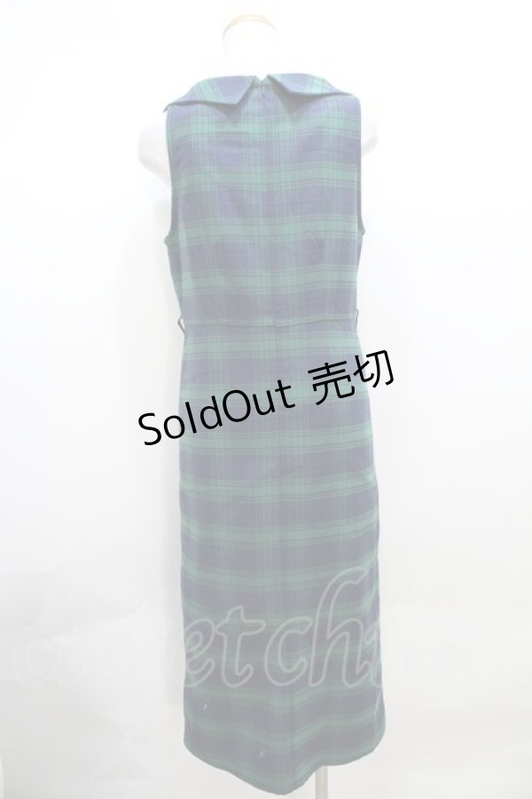画像2: 【SALE】an another angelus / 衿付チェックストレートジャンパースカート Y-23-09-29-113-CA-OP-SZ-ZT411 (2)