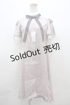 画像: 【SALE】axes femme POETIQUE / メッセージリボン肩開きワンピース Y-23-09-30-019-AX-OP-SZ-ZT157