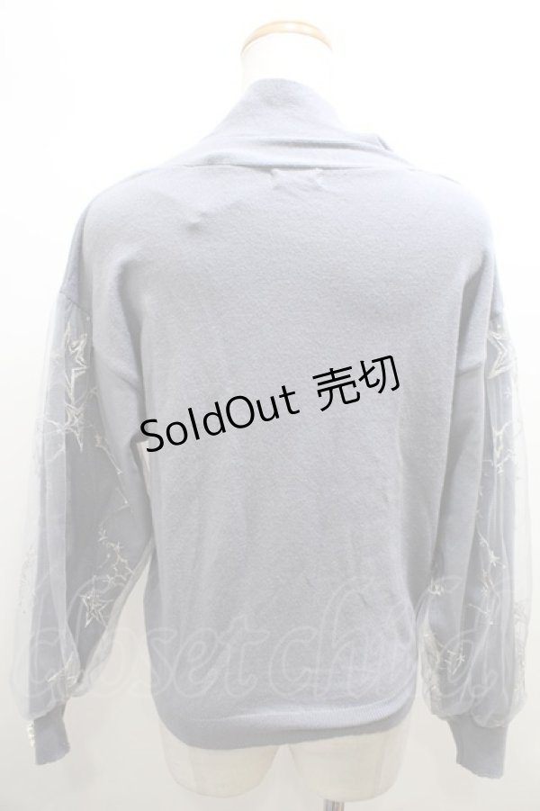 画像2: 【SALE】axes femme / 星刺繍ボウタイニット M ブルー Y-23-10-19-093-AX-TO-SZ-ZT231 (2)