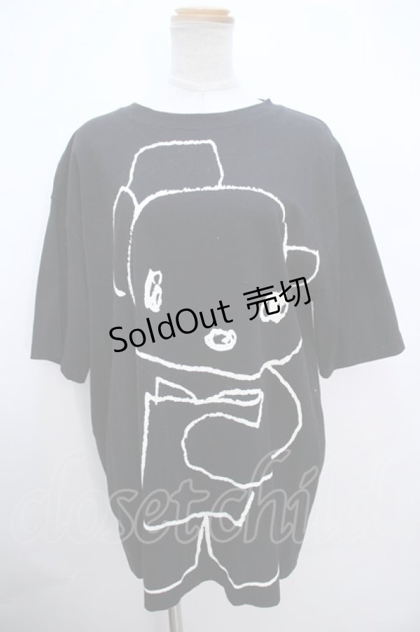 画像1: 【SALE】merry jenny /ACK BEAR BIG TEE F ブラック Y-23-10-29-045-LO-TO-SZ-ZT158 (1)