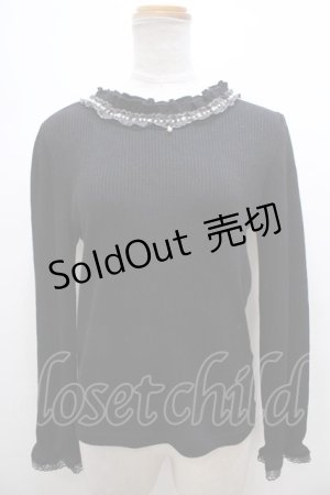 画像: axes femme / フリルカットプルオーバー F 黒 Y-23-10-31-011-AX-TO-SZ-ZT225