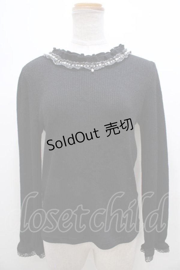 画像1: axes femme / フリルカットプルオーバー F 黒 Y-23-10-31-011-AX-TO-SZ-ZT225 (1)