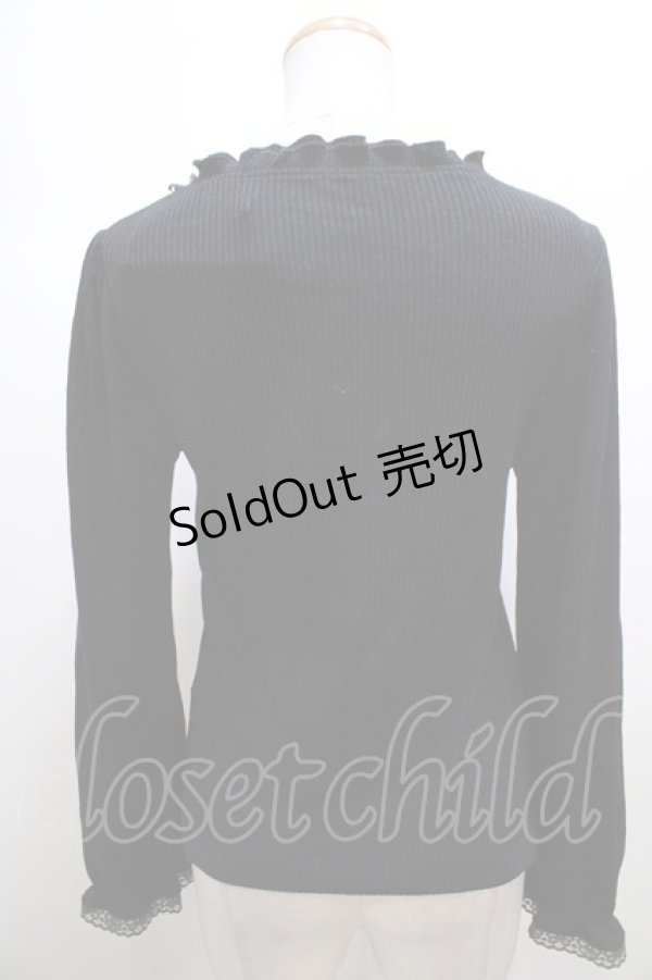 画像2: axes femme / フリルカットプルオーバー F 黒 Y-23-10-31-011-AX-TO-SZ-ZT225 (2)