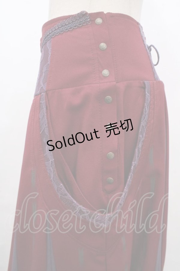 画像3: Ozz oneste / 紅葉刺繍入り袴スカート  赤×紫 Y-23-11-22-150-OO-SK-SZ-ZS (3)