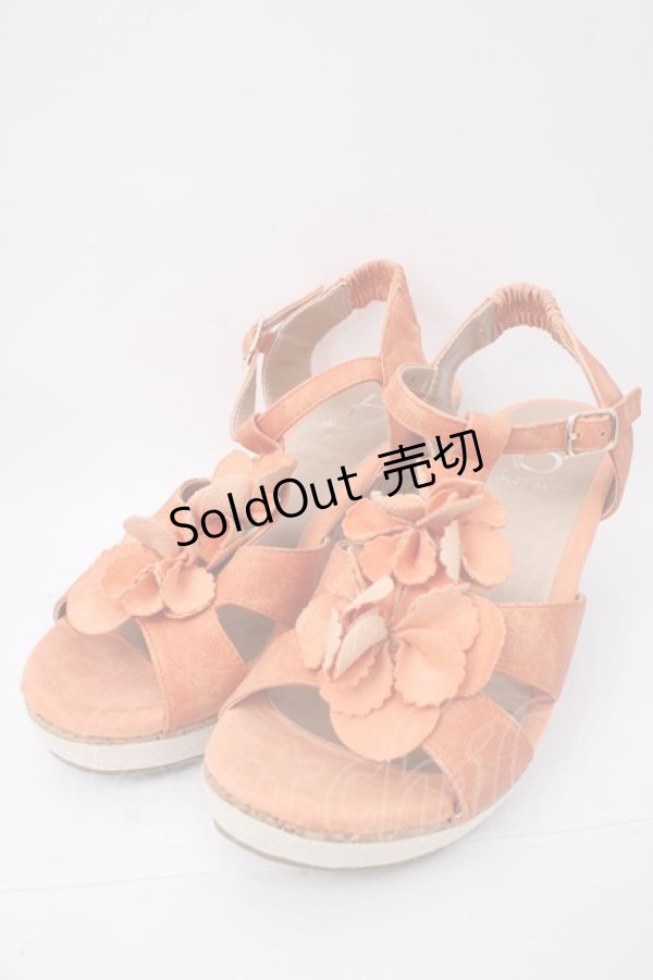 画像1: 【SALE】あしながおじさん / お花モチーフサンダル M オレンジ Y-23-11-27-042-PU-SH-SZ-ZTK022 (1)