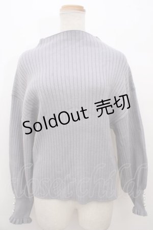 画像: 【SALE】axes femme / ネックレス付ボリューム袖ニットプルオーバー M グレー Y-23-11-27-089-AX-TO-SZ-ZT217