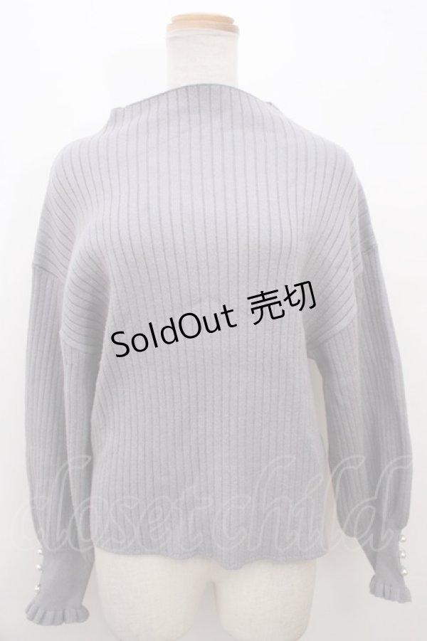 画像1: 【SALE】axes femme / ネックレス付ボリューム袖ニットプルオーバー M グレー Y-23-11-27-089-AX-TO-SZ-ZT217 (1)