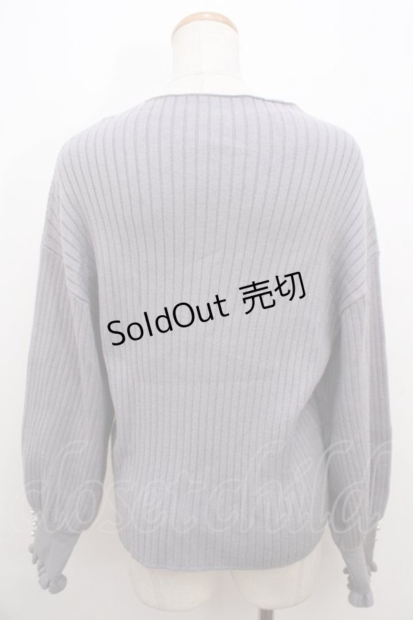 画像2: 【SALE】axes femme / ネックレス付ボリューム袖ニットプルオーバー M グレー Y-23-11-27-089-AX-TO-SZ-ZT217 (2)