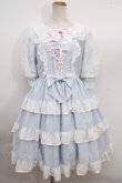 画像1: BABY,THE STARS SHINE BRIGHT / はるちゃんのふわふわSheer Block Checkうさくみゃワンピース B サックス Y-23-11-30-122-BA-OP-SZ-ZY (1)