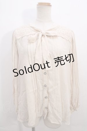 画像: 【SALE】axes femme / プリーツブラウス M 生成り Y-23-12-05-058-AX-BL-SZ-ZT134