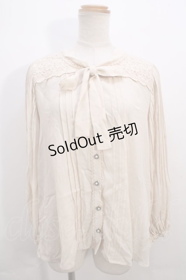 画像1: 【SALE】axes femme / プリーツブラウス M 生成り Y-23-12-05-058-AX-BL-SZ-ZT134 (1)