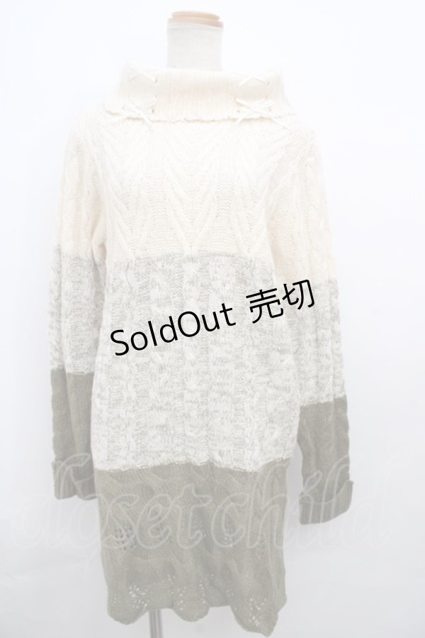 画像1: 【SALE】axes femme / 編上グラデーションニットワンピース M グリーン Y-23-12-08-107-AX-OP-SZ-ZT284 (1)