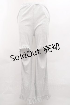 画像: merry jenny / フリルカットアウトリブパンツ F グレー Y-23-12-16-161-LO-PA-SZ-ZT351